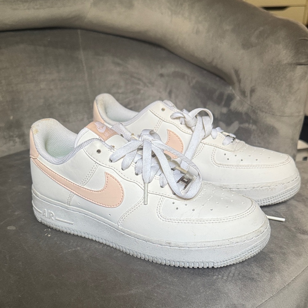 Nike Kids White and Light Pink Sneakers
